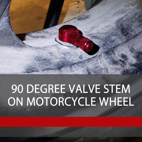 BASIKER 90 درجة CNC دراجة نارية صمام ينبع الإطارات صمام الألومنيوم ينبع لمعظم الدراجة 10 مم و11.3 مم بدون أنابيب سهلة التركيب ألوان متعددة (أسود) in Kuwait