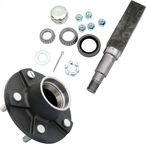 FKG Trailer Hub Spindle Kit 5 Bolt on 5" Bolt Circle Fit for 3,500 lb. axles with 1-3/8 Inch to 1-1/16 Inch Tapered Spindles in Saudi Arabia