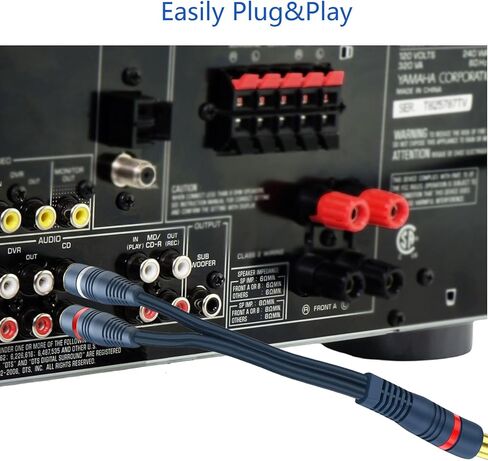 RCA Splitter 1 Female 2 Male, RCA Y Splitter Adapter RCA Stereo Cable Audio Video Splitter Adapter Extension Cord for Home Theater, HDTV, Gaming Consoles, Hi-Fi Systems in Saudi Arabia