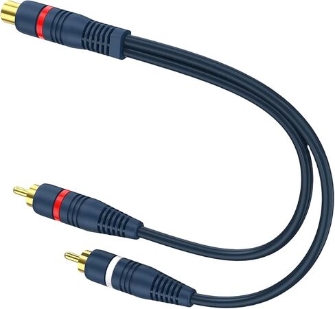 RCA Splitter 1 Female 2 Male, RCA Y Splitter Adapter RCA Stereo Cable Audio Video Splitter Adapter Extension Cord for Home Theater, HDTV, Gaming Consoles, Hi-Fi Systems in Saudi Arabia