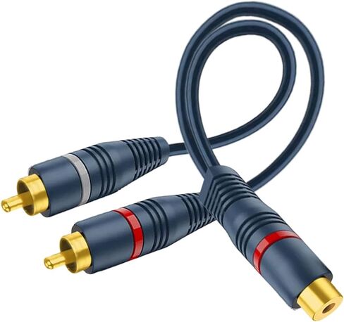 RCA Splitter 1 Female 2 Male, RCA Y Splitter Adapter RCA Stereo Cable Audio Video Splitter Adapter Extension Cord for Home Theater, HDTV, Gaming Consoles, Hi-Fi Systems in Saudi Arabia