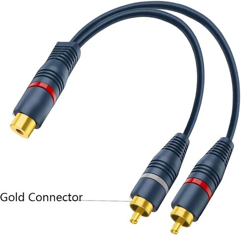 RCA Splitter 1 Female 2 Male, RCA Y Splitter Adapter RCA Stereo Cable Audio Video Splitter Adapter Extension Cord for Home Theater, HDTV, Gaming Consoles, Hi-Fi Systems in Saudi Arabia