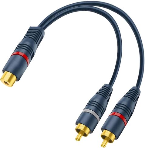 RCA Splitter 1 Female 2 Male, RCA Y Splitter Adapter RCA Stereo Cable Audio Video Splitter Adapter Extension Cord for Home Theater, HDTV, Gaming Consoles, Hi-Fi Systems in Saudi Arabia