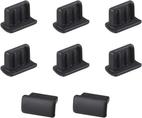 uxcell 10pcs Silicone Mini USB Cap Port Cover Anti Dust Protector 7mmx2mm Black((did Not Fit USB) in Saudi Arabia