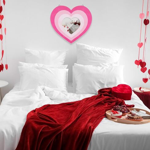 2 Pcs Valentines Day Acrylic Heart Shaped Mirror for Wall Decoration Pink Aesthetic Irregular Wall Mounted Mirror Hanging Cute Mirror Wall Decor for Girls Living Room Bedroom, 12.01" x 10.83" in Saudi Arabia