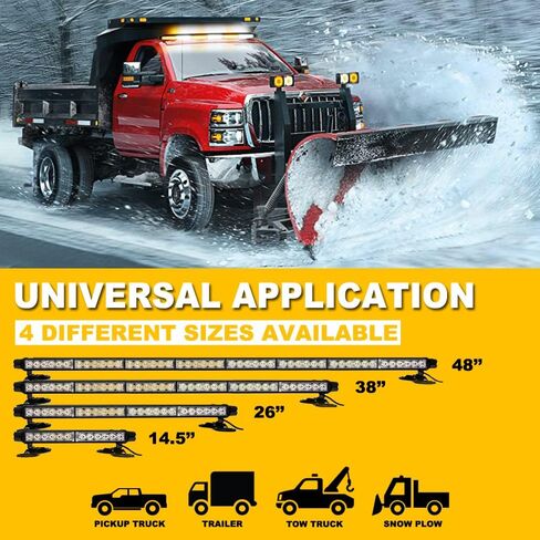 38 بوصة 78 LED شريط إضاءة وامض على السطح للطوارئ، منارة تحذير من المخاطر مزدوجة الجانب مع مغناطيسية لمركبات السحب ورجال الإطفاء والسيارات والشاحنات والأمن المروري، أحمر وأزرق وأحمر in Kuwait