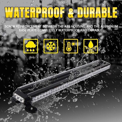 38 بوصة 78 LED شريط إضاءة وامض على السطح للطوارئ، منارة تحذير من المخاطر مزدوجة الجانب مع مغناطيسية لمركبات السحب ورجال الإطفاء والسيارات والشاحنات والأمن المروري، أحمر وأزرق وأحمر in Kuwait