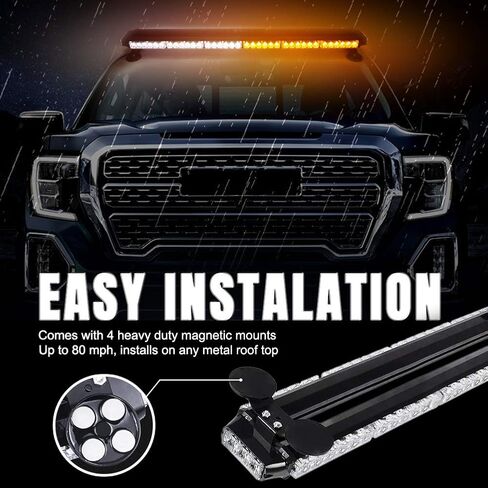 38 بوصة 78 LED شريط إضاءة وامض على السطح للطوارئ، منارة تحذير من المخاطر مزدوجة الجانب مع مغناطيسية لمركبات السحب ورجال الإطفاء والسيارات والشاحنات والأمن المروري، أحمر وأزرق وأحمر in Kuwait