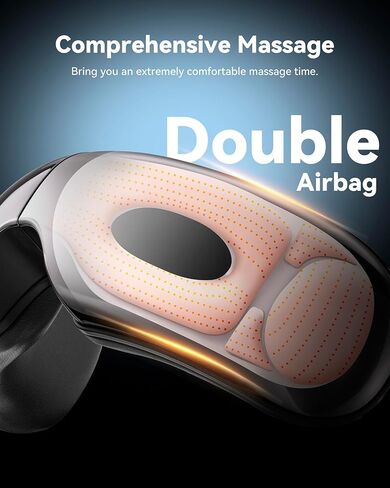Visible Eye Massager with Heat - Heated Eye Mask Massgaer with Bluetooth Music for Migraines, Massageing Eye Mask for Headache and Insomnia Relief, Cool Gifts for Women, Men (Black) in Saudi Arabia