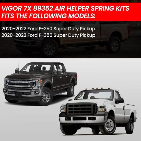مجموعة تعليق أكياس الزنبرك الهوائي VIGOR متوافقة مع 2020-2022 Ford F-250 وF-350 Super Duty Pickup، زنبرك مساعد الهواء الخلفي 89352، ما يصل إلى 5000 رطل من سعة تسوية الحمل in Saudi Arabia