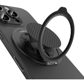 BENKS ArmorPop Magnetic Phone Grip & Stand for MagSafe, 360° Rotation Adjustable Phone Ring Holder for iPhone 16/15/14/13/12 Series, Durable Kevlar Design