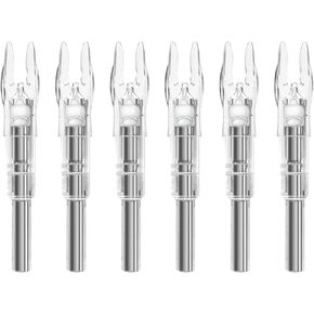 6/12 PCS S Lighted Nocks for Arrows .244"/6.2mm Inside Diameter Lighted Arrow Nocks for Archery Hunting