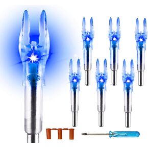 Lighted Nocks for Arrows .204".233".244".246" Inside Diameter 6/12 Pack Lighted Arrow Nocks for Archery Hunting