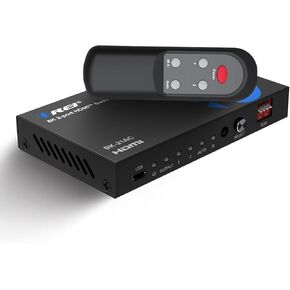 OREI 8K 2×1 HDMI 2.1 Switch – 8K@60 Hz/4K@120 Hz HDR10+/Dolby Vision Pass‑Through, HDCP 2.3, Optical & RCA L/R Audio Extractor, IR Remote, Metal Housing – 2‑Input HDMI Switch