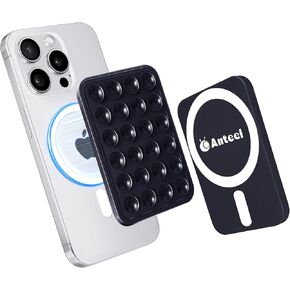Anteel Silicone Grip Secure Mirror Shower Phone Holder for iPhone 16/15/14/13/12, Magnetic Suction Phone Mount for MagSafe Case, Hands-Free Selfie/Video for TikTok Creator/Influencer (Light Pink)