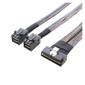 Low-Profile Slimline S-AS SFF-8654 8i 74Pin to 2X S-AS HD SFF-8643 4i HD Cable PCI-E Ultraport Slimline 4.0