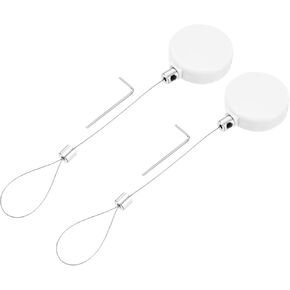 MECCANIXITY 1.8 ft Retractable Cable Lock with Latch Remote Control Security Lock with Adjustable Cord Tether Anti Theft for Laptop, TV, 200g, Black, 2 Pack
