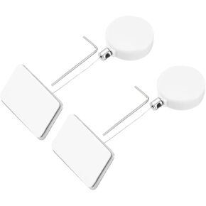 MECCANIXITY 1.8 ft Retractable Cable Lock with Square Patch Remote Control Security Lock with Adjustable Cord Tether Anti Theft for Laptop, TV, 200g, Black, 2 Pack