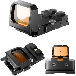 Flip Up Micro Red Dot Sight - RMR REFLEX OPTIC للمسدسات ، يناسب حوامل PICATINNY RAIN & RMR ، مثالية للصيد والاستخدام التكتيكي