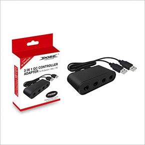 Dobe GameCube Controller Adapter for Nintendo Switch, Wii U, and PC - 4-Port Compatible With Super Smash Bros