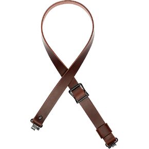 USA Handmade Slider Buckle Rifle Sling 1.25" Wide Brown Buffalo Leather Black Hardware- SWIVELS Included! Two Point Sling (Model F)