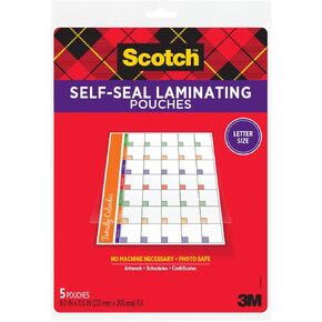 Scotch Self-Seal Laminating Pouches, 10 Pack, Letter Size (LS854-10G) in Kuwait