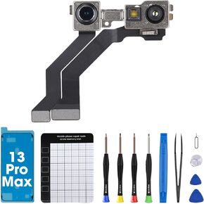 for iPhone 13 Pro Max Front Facing Camera Replacement New Front Camera OEM 12MP Facing Lens Module Transmitter Light Receiver Repair Fix Tools Kit for A2641 A2643 A2644 A2645 A2484