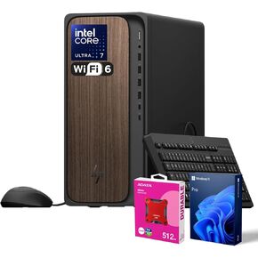 HP 2025 OmniDesk M03 Premium Business Next Gen AI PC Desktop, Intel Core Ultra 7 265, 64GB DDR5 RAM, 2TB SSD, Windows 11 Pro, USB-C, Wi-Fi 6, Wired KB & Mouse, Bundle with ADATA 512GB External SSD