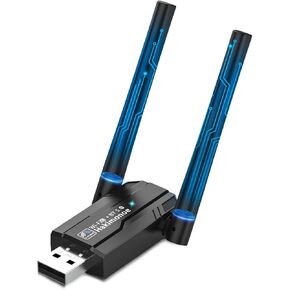 2-IN-1 Wi-Fi 6 Bluetooth 5.4 USB Adapter for PC Laptop, Enhanced 5dBi Long Range AX900Mbps WIFI 2.4G/5GHz Dual Band Wireless Network Dongle Built-in Driver for Windows 11 10 Desktop Computer