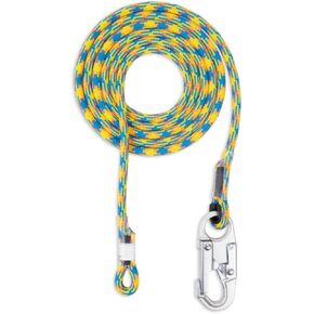 Rock-N-Rescue RNA 11.8mm Drenaline Economy Lanyard 12ft | Durable Climbing Line with Heavy-Duty Steel Snap Hook | Smooth Operation | 5,400lb Tensile Strength | Arborists & Rescue