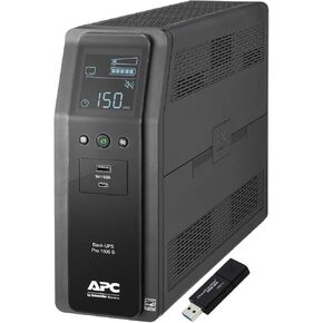 APC Sine Wave UPS Battery Backup & Surge Protector, 1500VA, APC Back-UPS Pro (BR1500MS) Bundle Including 16GB DataTraveler