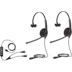 Softphone PC Bundle مع اثنين (2) Biz 1500 Mono QD وتدريب USB y-cable