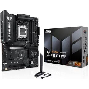 ASUS TUF GAMING B650E-E WIFI AMD AM5 B650 ATX motherboard, 8+2+1 80A DrMOS stage, DDR5, PCIe 5.0 Ready, 3x M.2, Wi-Fi 6E, 2.5 Gb LAN, DisplayPort, HDMI™, USB 20Gbps Type-C®, BIOS FlashBack™, Aura Sync