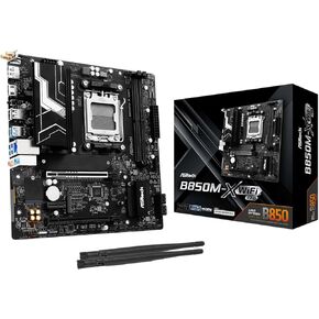 ASRock B850M-X WiFi R2.0 AM5 Micro-ATX Motherboard: Supports AMD Ryzen 9000/8000/7000 CPUs, DDR5 8200+ (OC), PCIe 5.0, Wi-Fi 6E, 2.5G LAN, USB-C, BIOS Flashback