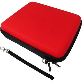 2024 Upgraded All in One Hard Shell Carrying Case for Nintendo 2DS, Multi-function Game Accessory Protective Case with Handle Strap (Red)