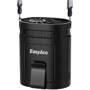 مقطع Easyacc على المروحة القابلة لإعادة الشحن ، 4 سرعات 13000 دورة في الدقيقة مروحة محمولة تدفق الهواء المحمولة ، حزام قميص خالية من اليدين يمكن ارتداؤها للرقبة المحمولة للتخييم ، والمواقع الخارجية ، في الهواء الطلق ، مزرعة