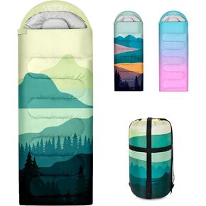 Sleeping Bags for Adults, 3 Seasons Warm Cold Weather Lightweight Waterproof Backpacking Camping Sleeping Bag for Camping Hiking Traveling Outdoor, Camping Gear Equipment