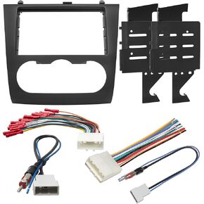 NuIth Double DIN Radio Dash Kits + Radio Wiring Harness for Nissan Altima 2007-2012 with Non Digital A/C Climate Control