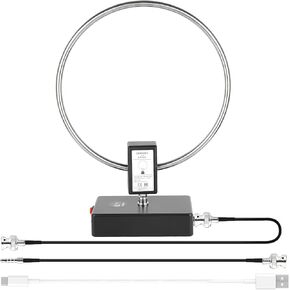 GA800 Active Loop Antenna 10KHz-159MHz,Portable HF Shortwave Antenna with BNC Cable(Free of Tuning),Suitable for Indoor Outdoor Ham Radio SW MW SSB Air Band Reception