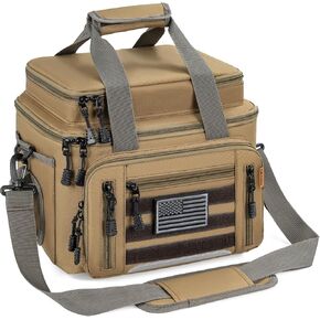 Fishing Tackle Bag,Waterproof Fishing Gear Bag for Saltwater & Freshwater Fishing,Soft Tackle Box Bag with Padded Shoulder Strap & Handle & Non-Slip Base (Tray Not Included)