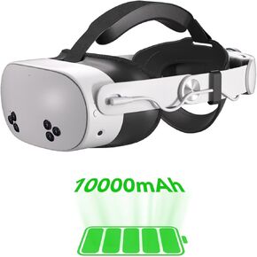 Compatible with Quest 3s Head Strap with 10000mAh Battery Fast Charge, Rechargeable Adjustable Headstrap to Extend Playtime and Comfort for VR Headset Compatible with Meta Quest 3/Quest 3s Accessories