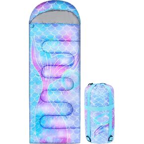 Camping Sleeping Bag for Kids Girls Boys,3 Season Warm Sleeping Bag Waterproof Portable for Outdoors Traveling,Camping
