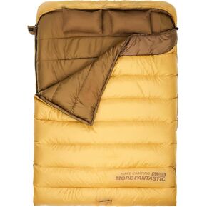 BISINNA Double Sleepinag Bag for Adults Two Person Queen Size Camping Sleeping Bag for All Season Backpacking Hiking Cold Weather with Compression Sack