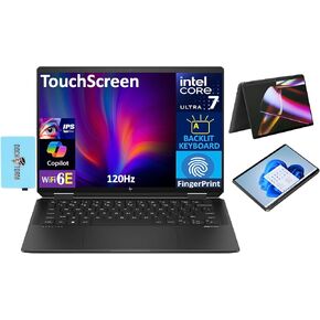 HP Spectre 16 x360 2-in-1 Business Laptop, 16" FHD+ 120Hz Touchscreen Display, (Intel Ultra 7-155H, 16GB RAM, 1TB SSD, Backlit KYB, Fingerprint Reader, 2 Thunderbolt 4, Win 11 Pro) w/Dockztorm Hub