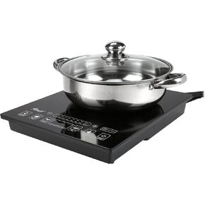 Rosewill Induction Cooker 1800 Watt, Induction Cooktop, Electric Burner with Stainless Steel Pot 10" 3.5 QT 18-8, RHAI-13001
