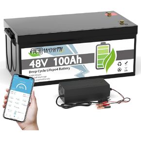 12V 100Ah LiFePO4 Battery, Rechargeabel Deep Cycle Lithium Batteries, 100A BMS with Low-Temp Protection, Perfect for RV, Solar, Boat, Marine, Trolling Motor