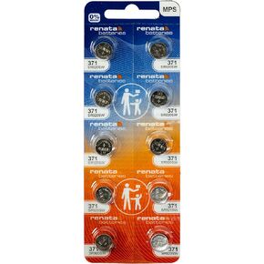 Renata 371 SR920SW Batteries - 1.55V Silver Oxide 371 Watch Battery (2 Count)
