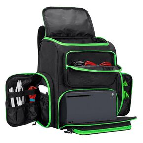 Trunab Travel Carrying Backpack Compatible with Xbox Series X, Storage Case Bag with 2 Inner Spaces for Xbox Game Console and Other Gaming Accessories