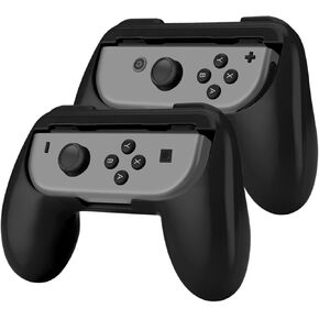 TNP Joy-Con Grip for Nintendo Switch/OLED (2 Pack Black) Comfortable Grip Wear Resistant Joy-Con Handle Game Controller Kit Accessory for Nintendo Switch, Switch OLED