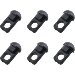 6PCS Moon Chair Foot Cushion Folding Lazy Suspension Foot Cover Plastic Round Head Plug Fitting 8mm Mountaineering Fishing Non-Slip Stool Foot Camping Chair Leg Plug Fitting Black